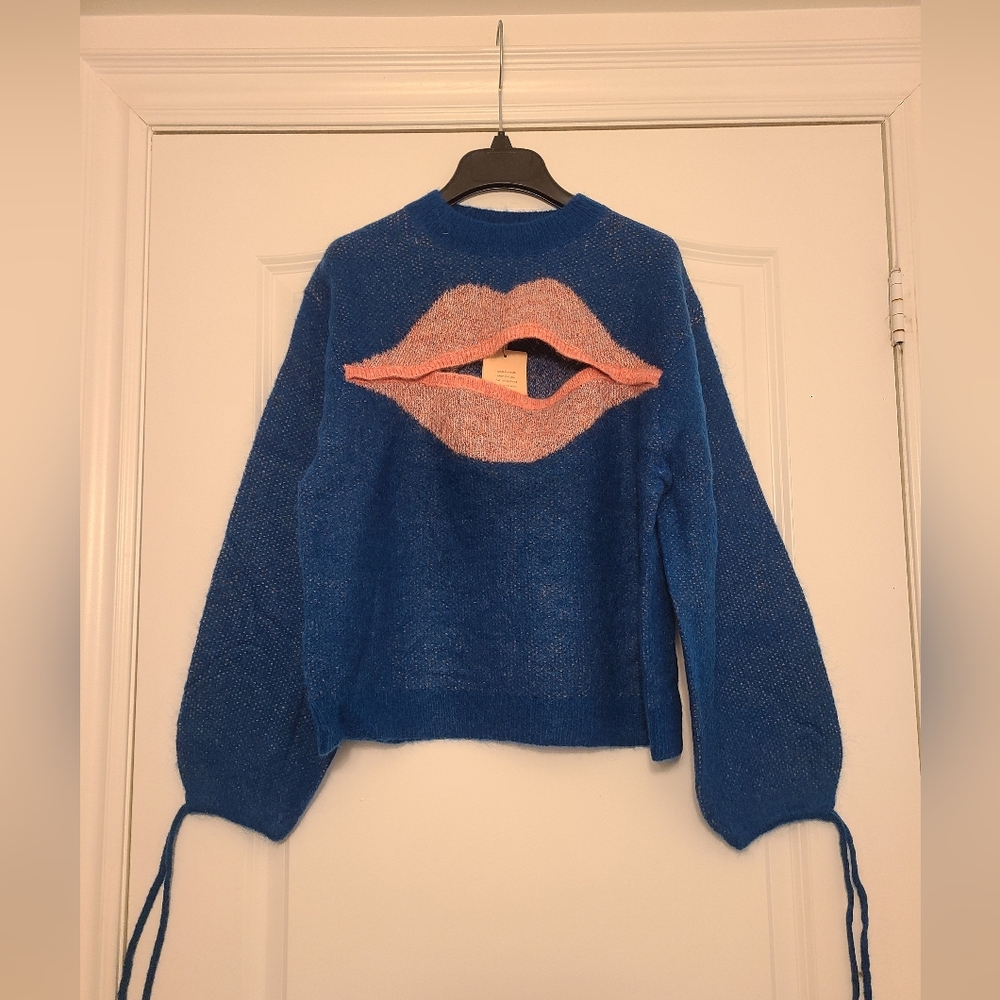 Stella Nova - Kiss Cut-out Blue Sweater Womens Size 4